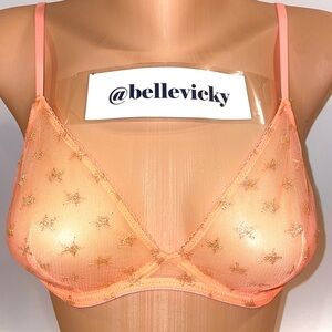 Free People Intimately Orange Gold Star Bralette Size 34B E134